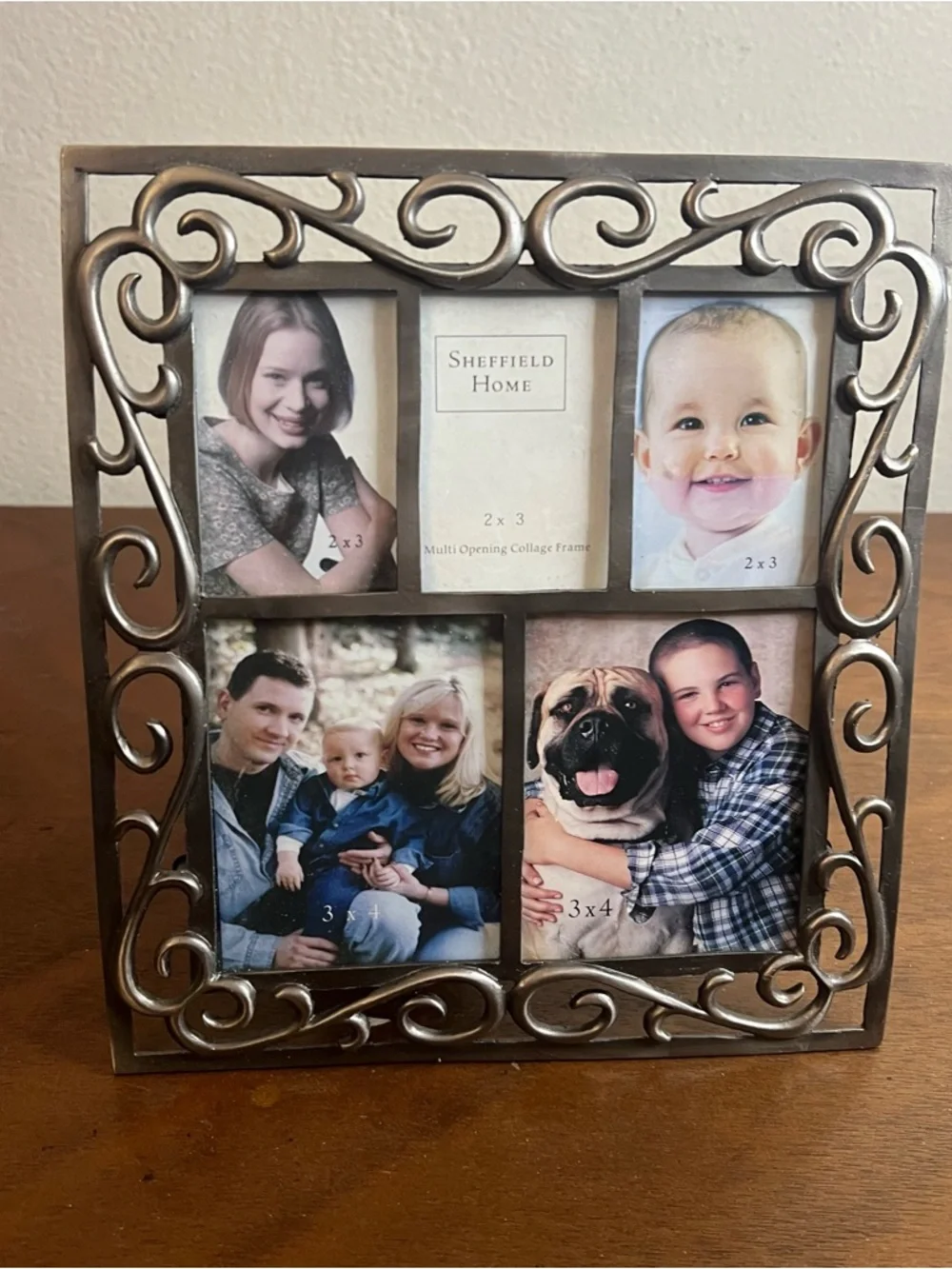 Sheffield Home Matt Silver‎ Scroll Five Opening Photo Frame Collage 3x4 2x3